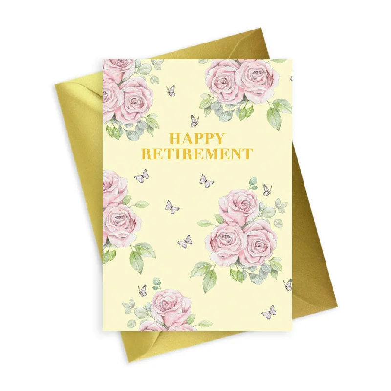 Floral Foiled Happy Retirement - Perfect Card for Retiring Loved Ones