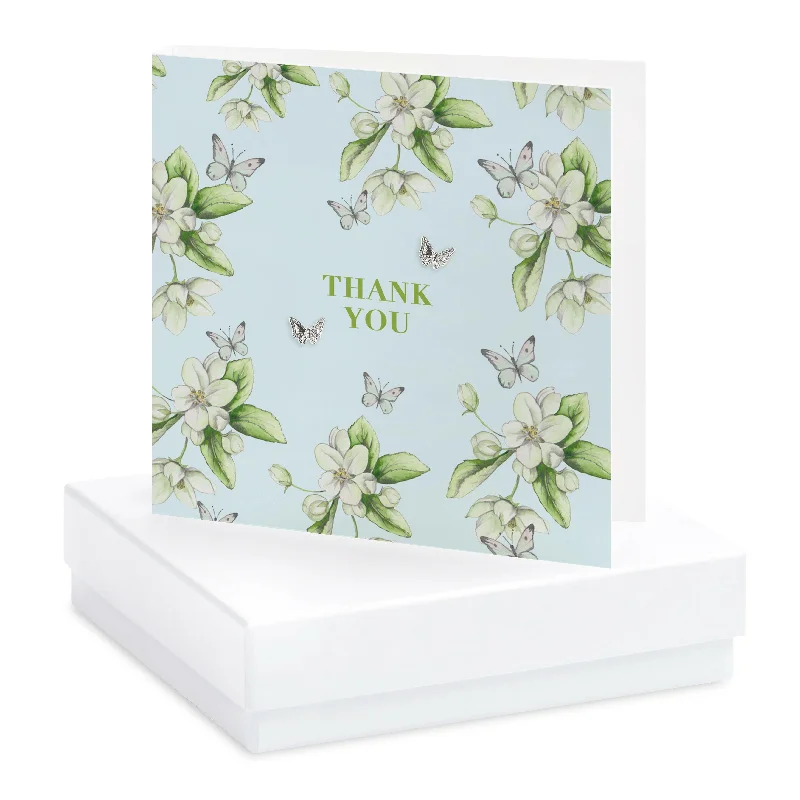 Thank You Card  Sterling Silver Stud Earrings - Perfect Gift Set for Any Occasion