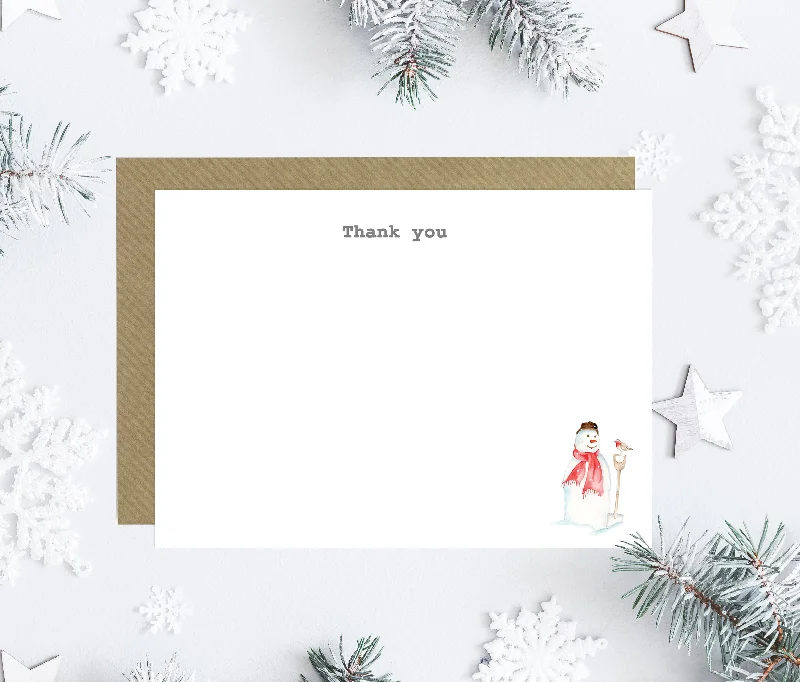 Christmas Snowman Thank You Note Cards