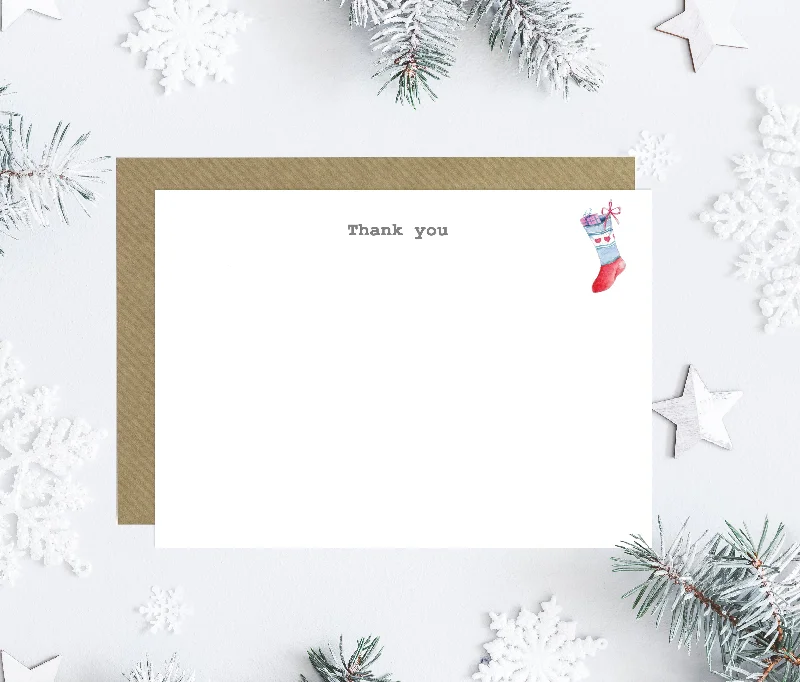 Christmas Stocking Thank You Note Cards