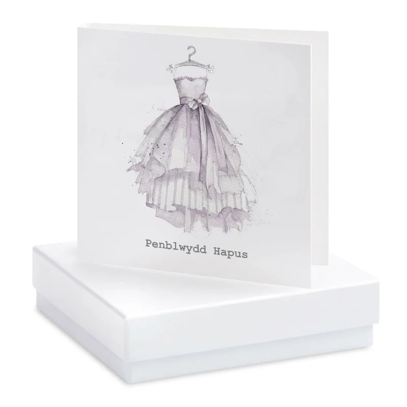 Sterling Silver Welsh Birthday Dress Earrings with Card - Perfect Gift for Any Celebration