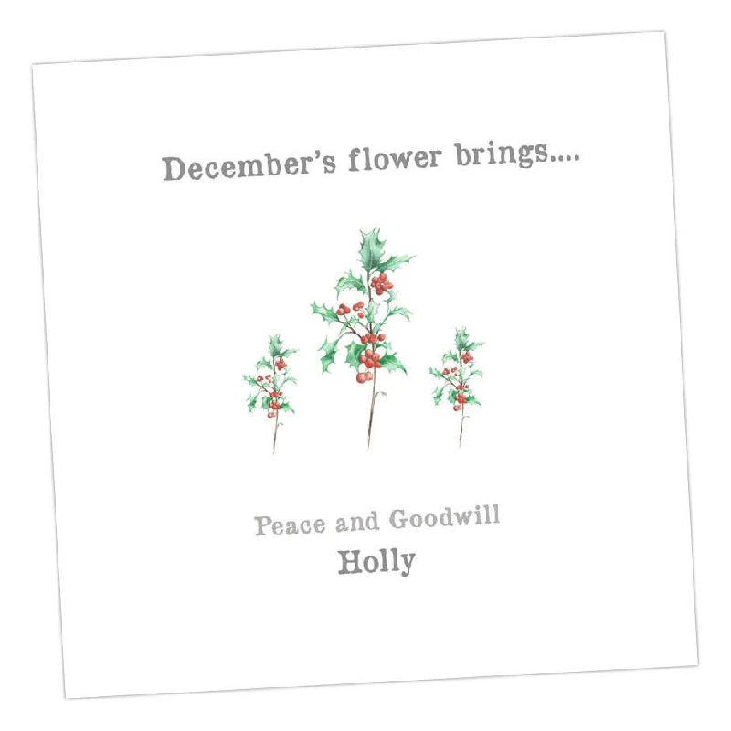 December Holly Card