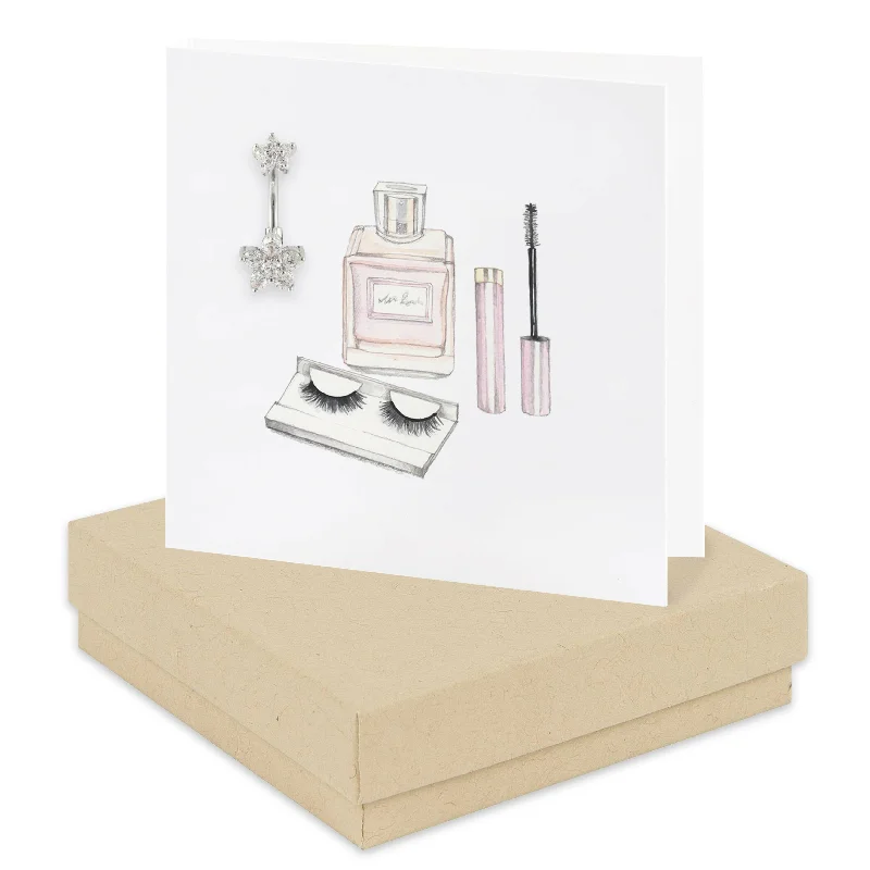 Surgical Steel Crystal Navel Bar - Elegant Boxed Card - Hypoallergenic  Stylish - Boxed Gift Set for Her