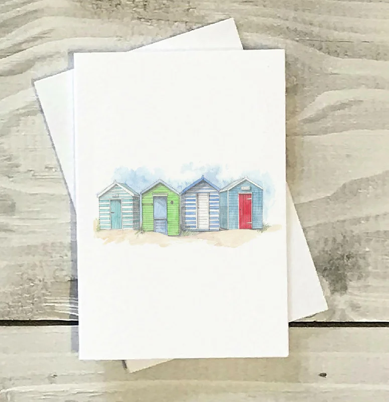 Mini Greeting Card -Beach Huts