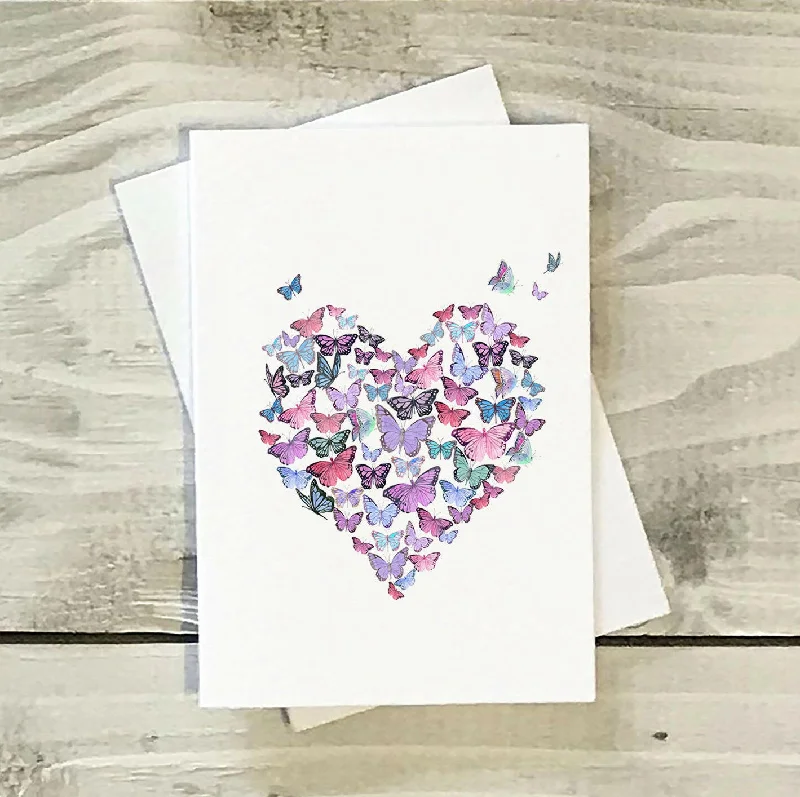 Mini Greeting Card -Butterfly Heart