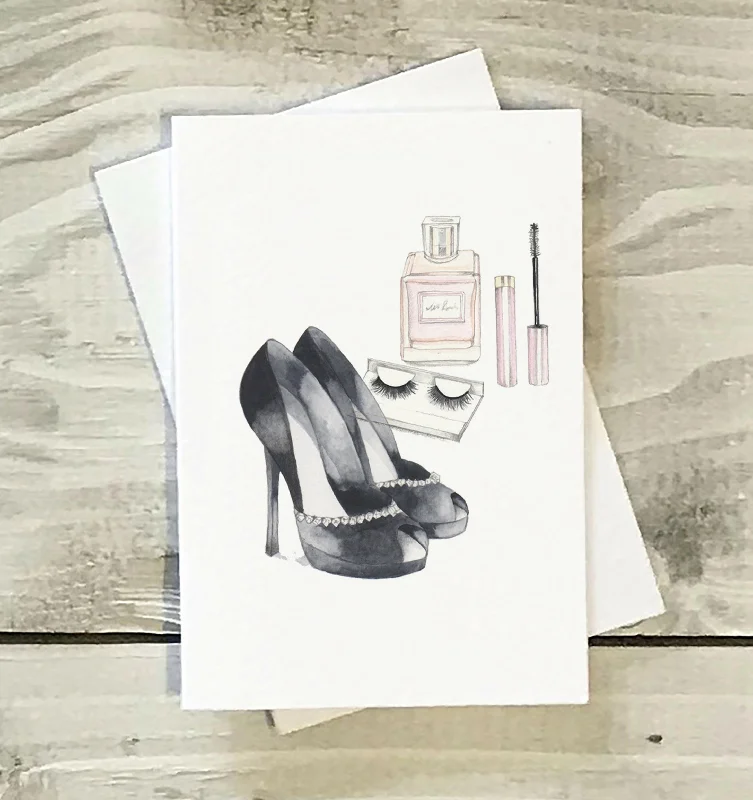 Mini Greeting Card -Make Up & Shoes