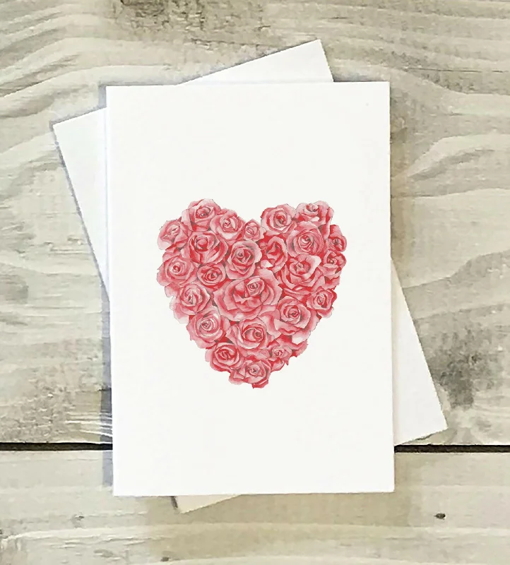 Mini Greeting Card - Rose Heart