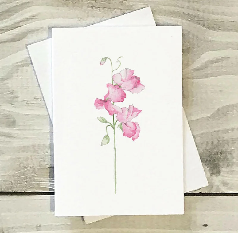 Mini Greeting Card -Sweet Pea