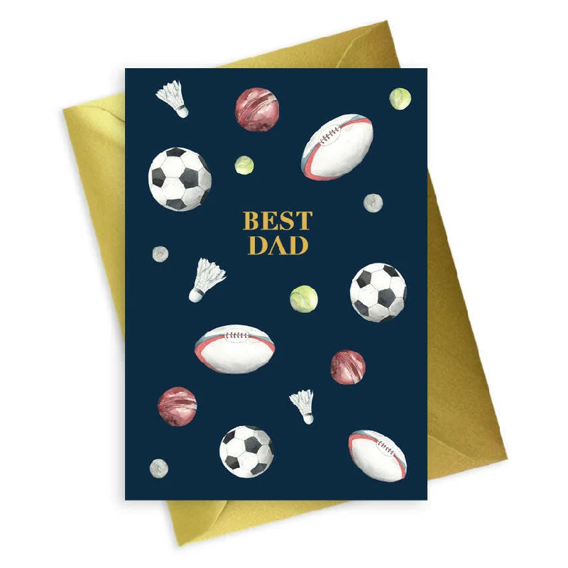 Navy A6 Foiled Greeting Card for Sporty Dads - Mens Collection