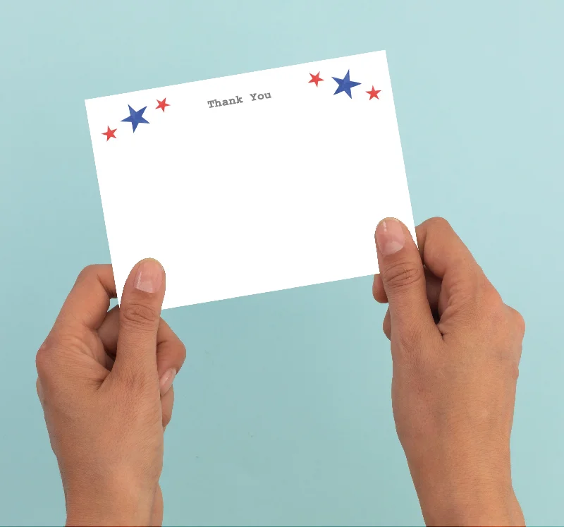 Red and Blue Star Note Card