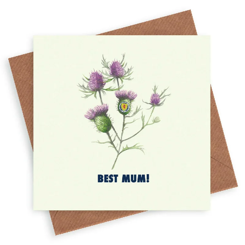 Scotland Football Best Mum Thistle Greeting Card