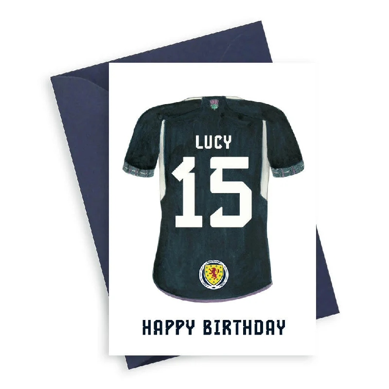 Scotland Football Shirt Personalised A6 Greeting Card