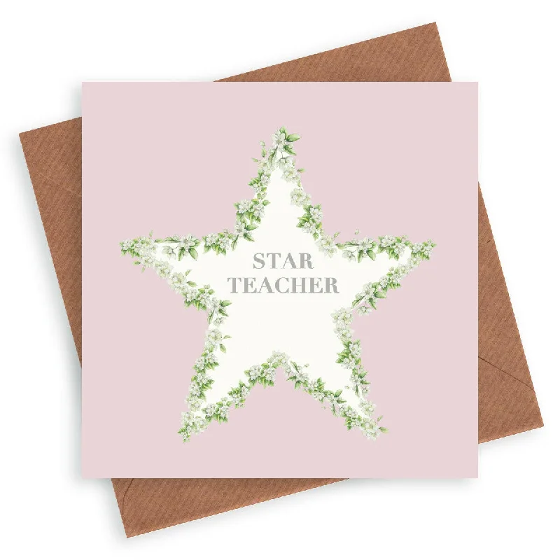 Vintage Sentiments Greeting Card Star Teacher