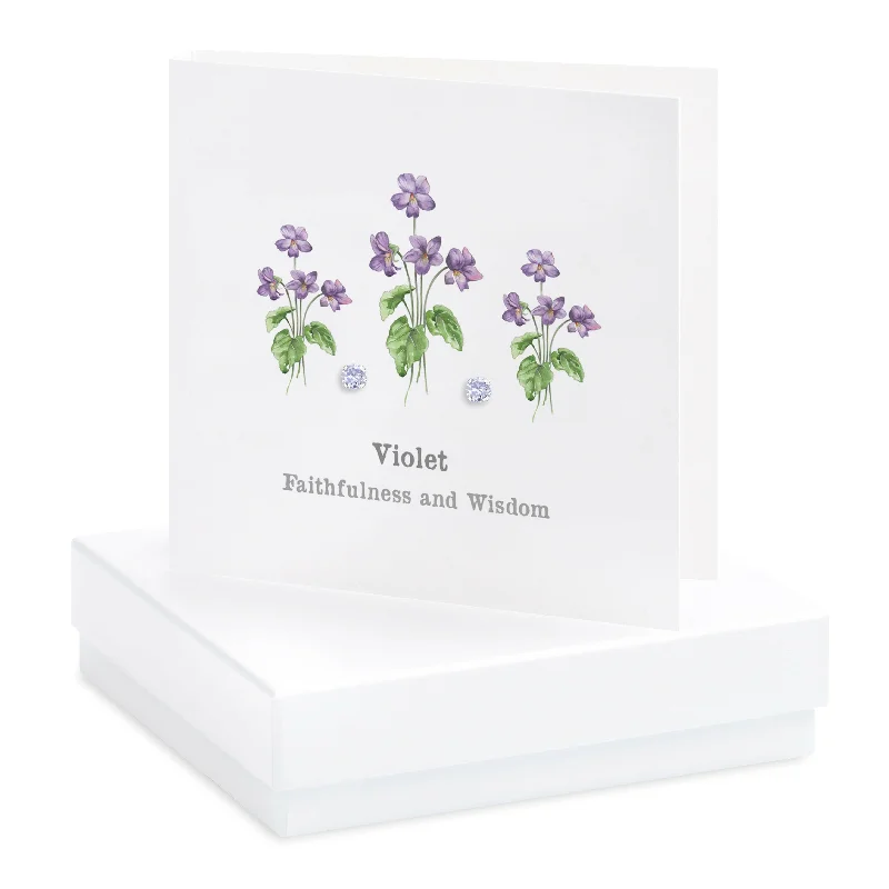 Sterling Silver Stud Earrings on Boxed Floral Card - Perfect for Gifting