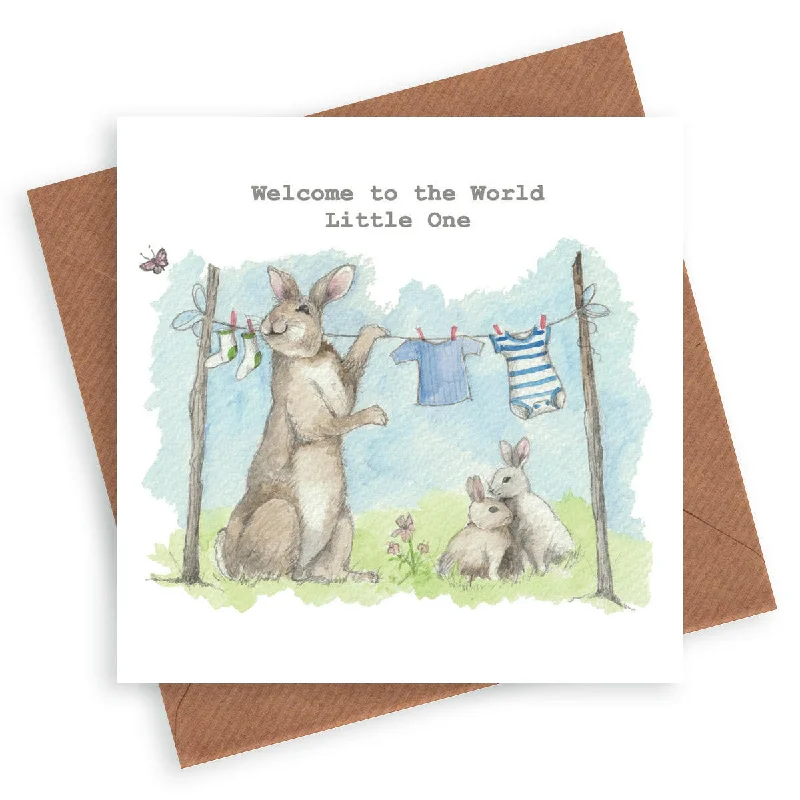 Welcome To The World Baby Boy Greeting Card