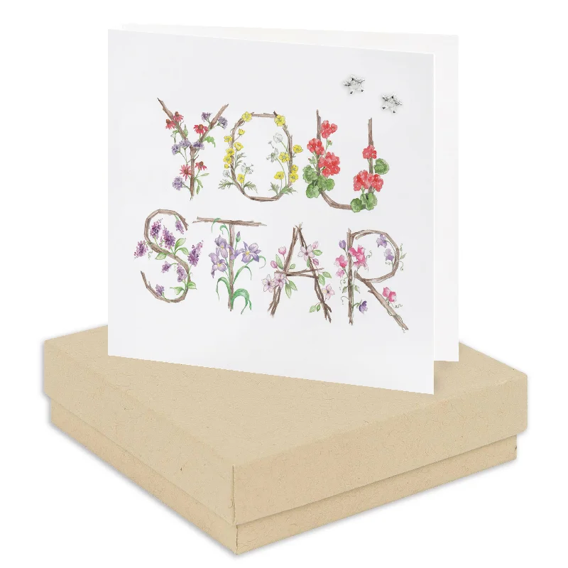 Sterling Silver Star Stud Earring Card - Congratulations Gift - Sparkle in Style with this Boxed Gift